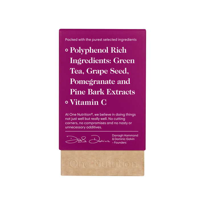 Product packaging with purple label and brown base on a white background