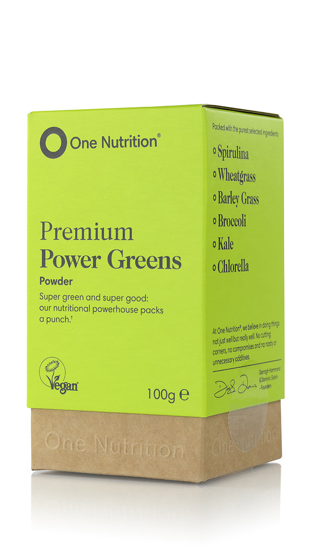 One Nutrition Premium Power Greens powder packaging on a white background